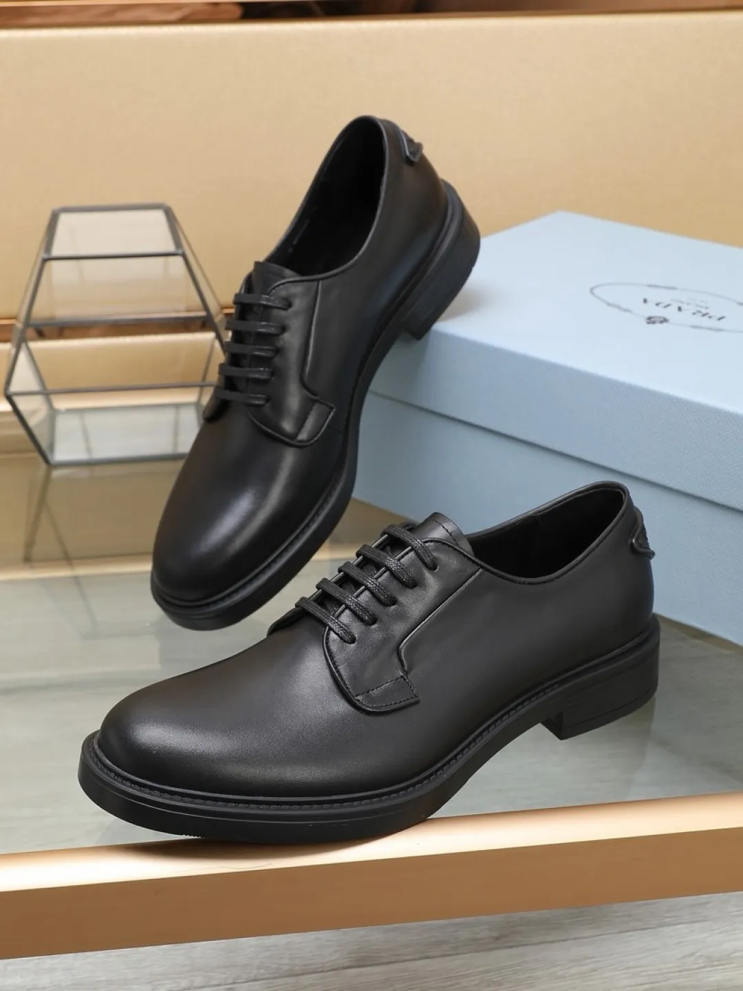 P640💰🔥《PRADA》👏Latest • High-end top brand luxury ~ purchasing agency, top quality. New fashionable business men's shoes🔜The uppers are made of original open-edge beaded cowhide➕cowhide·lining, with fine workmanship. The original stylish and soft combination wear-resistant and non-slip outsole is light and comfortable on the feet. The real thing looks better in real life. Size: 38/45